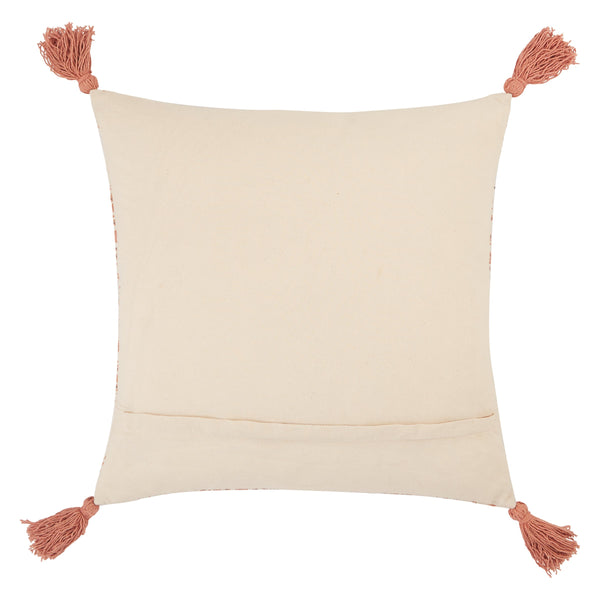 Jaipur Living Vibe by Jaipur Living Saskia Hand Embroidered Cotton Tribal Pillow Cover with Tassels Pink PLC102392