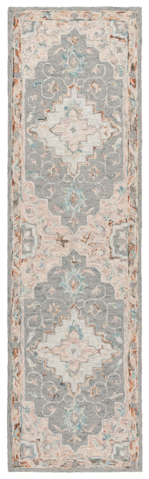 Safavieh Anatolia 301 Hand Tufted Traditional Rug Grey / Rust Wool and cotton