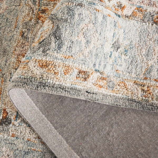 Safavieh Anatolia Majestic Traditional Area Rug - Hand-tufted Wool & Cotton Craftsmanship For Cozy Elegance Grey ,Rust Wool And Cotton An301f-6sq