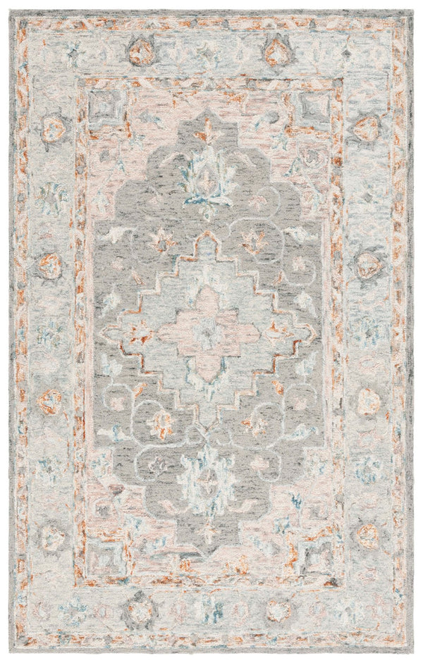 Safavieh Anatolia 301 Hand Tufted Traditional Rug Grey / Rust Wool and cotton