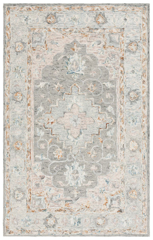 Safavieh Anatolia Majestic Traditional Area Rug - Hand-tufted Wool & Cotton Craftsmanship For Cozy Elegance Grey ,Rust Wool And Cotton An301f-6sq