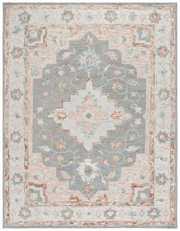 Safavieh Anatolia 301 Hand Tufted Traditional Rug Grey / Rust Wool and cotton