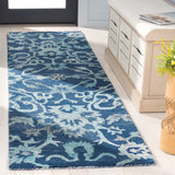 Safavieh Anatolia 401 Hand Tufted Transitional Rug Navy Polyester Pile