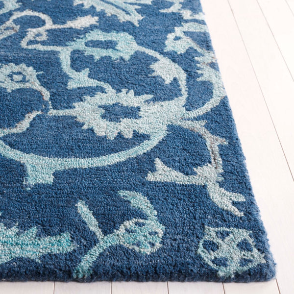 Safavieh Anatolia 401 Hand Tufted Transitional Rug Navy Polyester Pile