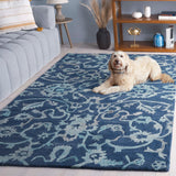 Safavieh Anatolia 401 Hand Tufted Transitional Rug Navy Polyester Pile