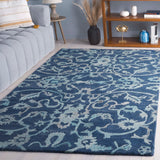 Safavieh Anatolia 401 Hand Tufted Transitional Rug Navy Polyester Pile