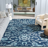 Safavieh Anatolia 401 Hand Tufted Transitional Rug Navy Polyester Pile