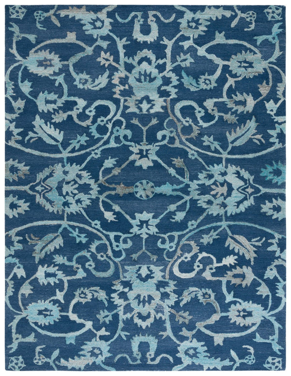 Safavieh Anatolia 401 Hand Tufted Transitional Rug Navy Polyester Pile