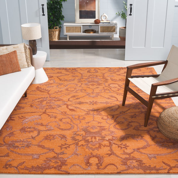 Safavieh Anatolia 401 Hand Tufted Transitional Rug Rust Polyester Pile