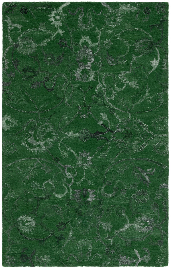 Safavieh Anatolia 401 Hand Tufted Transitional Rug Dark Green Polyester Pile