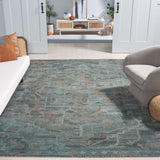 Safavieh Anatolia 402 Hand Tufted Modern Rug Teal / Brown Polyester Pile