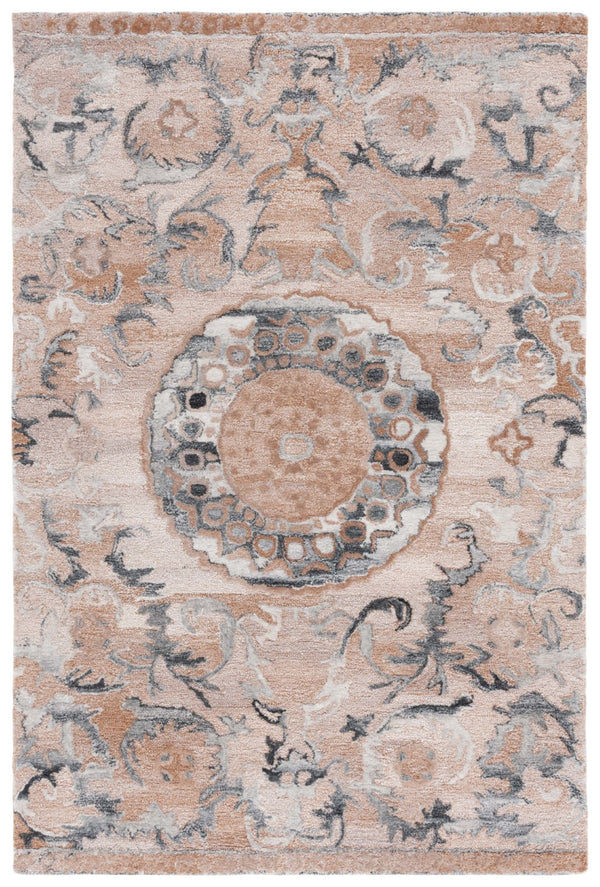Safavieh Anatolia 404 Hand Tufted Modern Rug Light Brown / Grey Polyester Pile