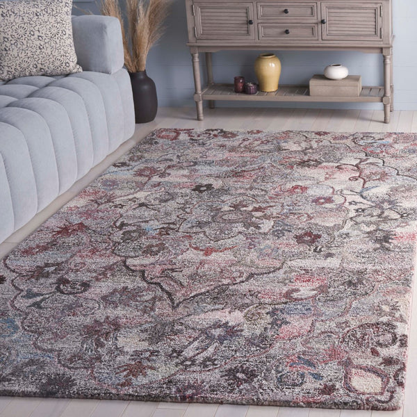 Safavieh Anatolia 406 Hand Tufted Transitional Rug Brown / Pink Polyester Pile