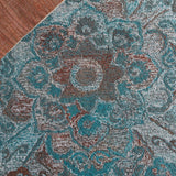 Safavieh Anatolia 407 Hand Tufted Transitional Rug Turquoise / Brown Polyester Pile