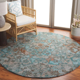 Safavieh Anatolia 407 Hand Tufted Transitional Rug Turquoise / Brown Polyester Pile