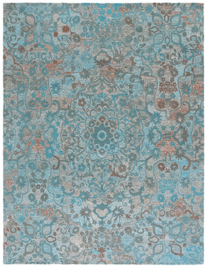 Safavieh Anatolia 407 Hand Tufted Transitional Rug Turquoise / Brown Polyester Pile