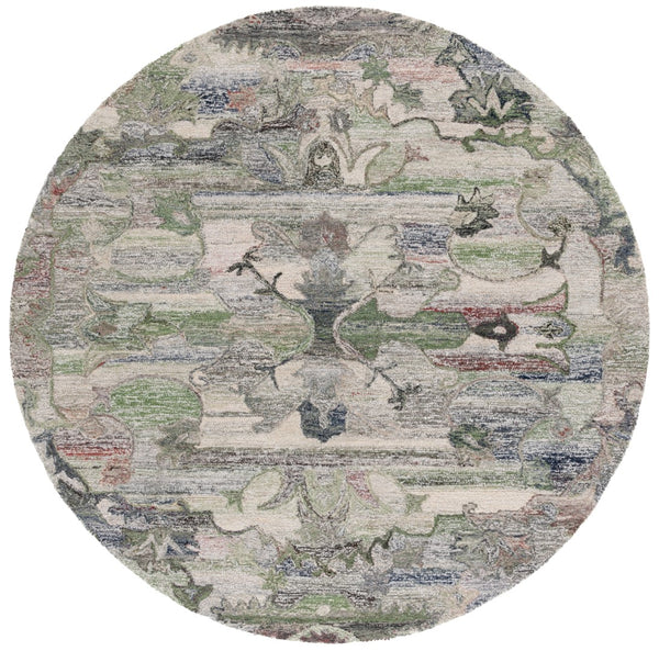 Safavieh Anatolia 408 Hand Tufted Transitional Rug Grey / Green Polyester Pile