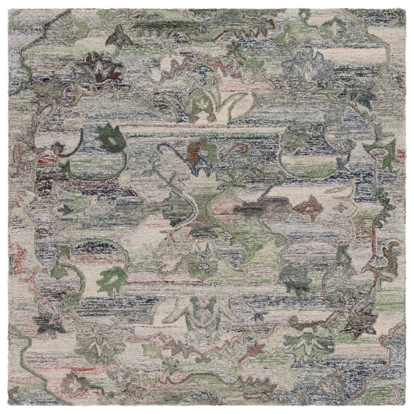 Safavieh Anatolia 408 Hand Tufted Transitional Rug Grey / Green Polyester Pile