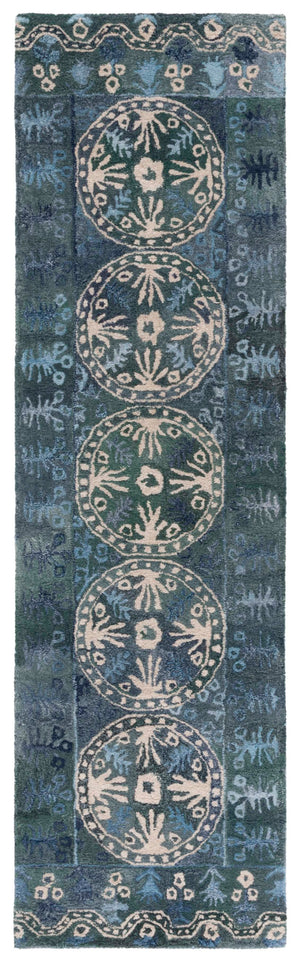 Safavieh Anatolia 410 Hand Tufted Transitional Rug Navy / Beige Polyester Pile