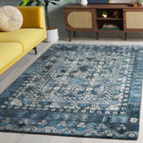 Safavieh Anatolia 410 Hand Tufted Transitional Rug Navy / Beige Polyester Pile