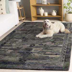 Safavieh Anatolia Hand-Tufted Grey Green Area Rug — Bohemian-Inspired, Durable Polyester Pile For Cozy Rooms 4'-0" x 6'-0" AN411F-4