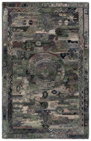 Safavieh Anatolia Hand-Tufted Grey Green Runner Rug — Bohemian Low-Pile Polyester Durability For Hallways 2'-3" x 8'-0" AN411F-28