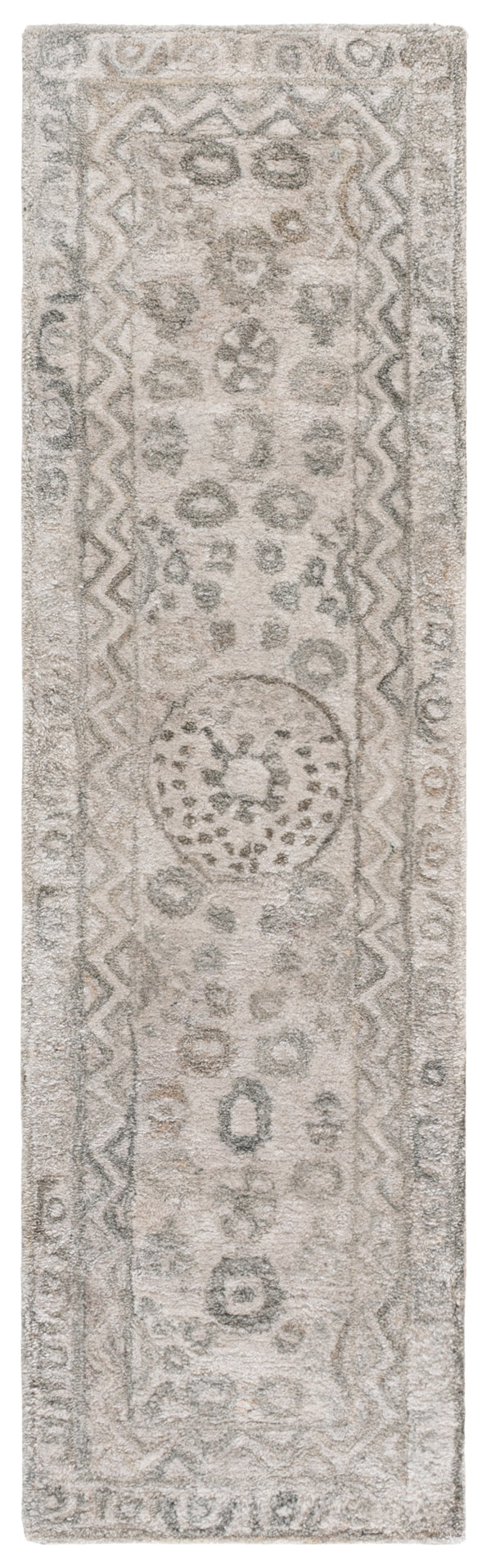 Safavieh Anatolia Serene Light Grey Sage Area Rug — Hand‑Tufted Polyester Low‑Pile Bohemian Accent Rug 4'-0" x 6'-0" AN411G-4
