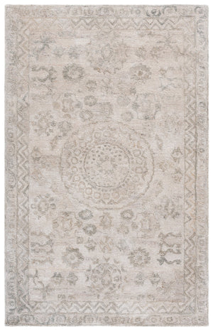 Safavieh Anatolia Hand‑Tufted Round Rug In Light Grey & Sage — Low‑Profile Polyester Pile, Boho Chic Centerpiece 6'-0" x 6'-0" AN411G-6R