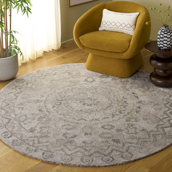 Safavieh Anatolia Hand-Tufted Light Grey Sage Runner Rug — Plush Polyester Pile, Boho Elegance For Halls 2'-3" x 8'-0" AN411G-28