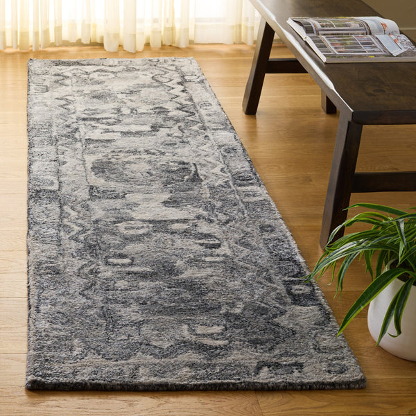 Safavieh Anatolia Hand-Tufted Dark Grey Area Rug — Soft Polyester Pile, Durable Texture, Cozy Modern Accent 4'-0" x 6'-0" AN411H-4