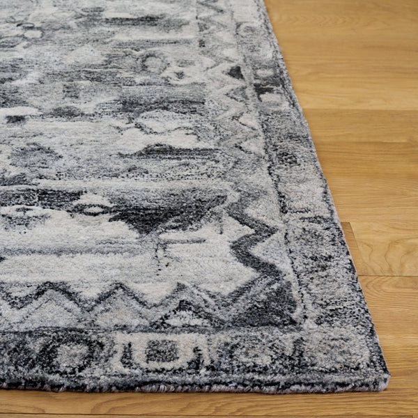 Safavieh Anatolia Hand-Tufted Dark Grey Area Rug — Soft Polyester Pile, Durable Texture, Cozy Modern Accent 4'-0" x 6'-0" AN411H-4