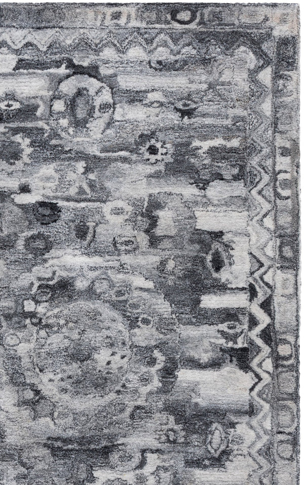 Safavieh Anatolia Hand-Tufted Dark Grey Area Rug — Low-Profile Polyester Pile, Artisan Craftsmanship For Living Spaces 6'-0" x 6'-0" AN411H-6SQ