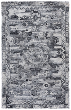 Safavieh Anatolia Hand-Tufted Dark Grey Area Rug 5X8, Plush Polyester Pile, Low-Profile 0.5" For Living Spaces 5'-0" x 8'-0" AN411H-5