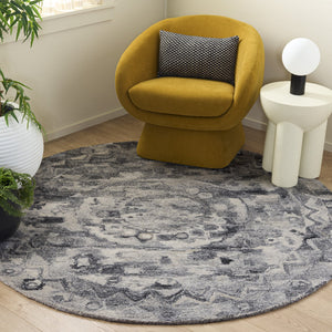Safavieh Anatolia Hand-Tufted Dark Grey Area Rug — Low-Profile Polyester Pile, Artisan Craftsmanship For Living Spaces 6'-0" x 6'-0" AN411H-6SQ