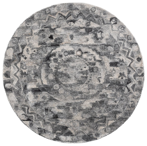 Safavieh Anatolia Hand-Tufted Dark Grey Area Rug 5X8, Plush Polyester Pile, Low-Profile 0.5" For Living Spaces 5'-0" x 8'-0" AN411H-5