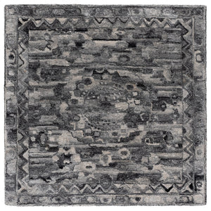 Safavieh Anatolia Hand-Tufted Dark Grey Area Rug — Low-Profile Polyester Pile, Artisan Craftsmanship For Living Spaces 6'-0" x 6'-0" AN411H-6SQ