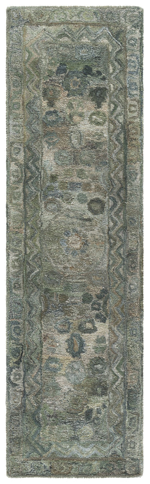 Safavieh Anatolia Hand‑Tufted Round Area Rug In Dark Green Brown — Bohemian Low‑Pile Polyester Comfort 6'-0" x 6'-0" AN411X-6R