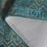 Safavieh Anatolia 411 Hand Tufted Transitional Rug Aqua / Green Polyester Pile