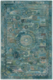 Safavieh Anatolia 411 Hand Tufted Transitional Rug Aqua / Green Polyester Pile