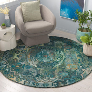 Safavieh Anatolia Hand-Tufted Transitional Area Rug Aqua Green Polyester Pile Living Room AN411Y