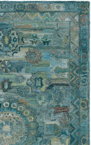Safavieh Anatolia Hand-Tufted Transitional Area Rug Aqua Green Polyester Pile Living Room AN411Y