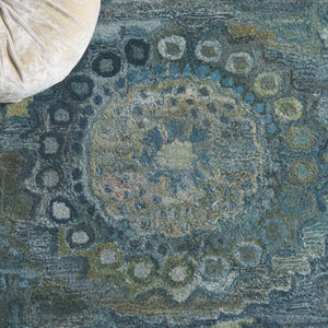Safavieh Anatolia Hand-Tufted Transitional Area Rug Aqua Green Polyester Pile Living Room AN411Y