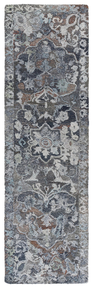 Safavieh Anatolia Hand-Tufted Grey Ivory Area Rug — Minimalist Low-Profile Polyester Pile For Living Rooms 6'-0" x 6'-0" AN413F-6SQ