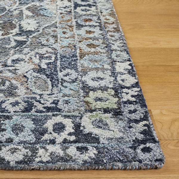 Safavieh Anatolia Hand-Tufted Grey Ivory Bohemian Area Rug — Low Pile Polyester, Subtle Floral Motif, Versatile Decor 6'-0" x 9'-0" AN413F-6