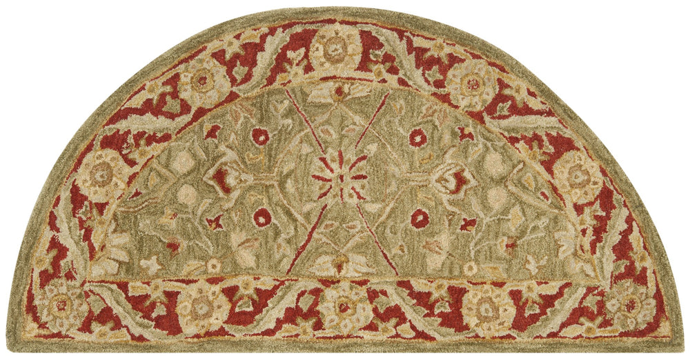 Safavieh Anatolia Hand Tufted Wool Runner - Timeless Elegance With Botanical Motifs For Your Home Decor Green ,Red Wool Pile An523a-214