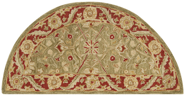 Safavieh Anatolia Hand Tufted Wool Runner - Timeless Elegance With Botanical Motifs For Your Home Decor Green ,Red Wool Pile An523a-214