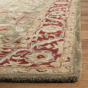 Safavieh Anatolia Hand Tufted Wool Runner - Timeless Elegance With Botanical Motifs For Your Home Decor Green ,Red Wool Pile An523a-214