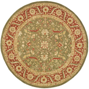 Safavieh Anatolia Hand Tufted Wool Runner - Timeless Elegance With Botanical Motifs For Your Home Decor Green ,Red Wool Pile An523a-214