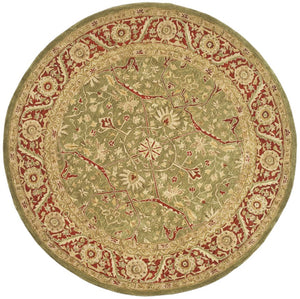 Safavieh Anatolia Hand Tufted Wool Runner - Timeless Elegance With Botanical Motifs For Your Home Decor Green ,Red Wool Pile An523a-214