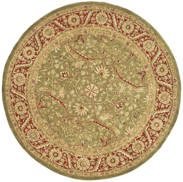 Safavieh Anatolia Hand Tufted Wool Runner - Timeless Elegance With Botanical Motifs For Your Home Decor Green ,Red Wool Pile An523a-214